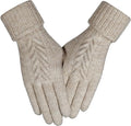 Women Winter Gloves, Touch Screen Texting Gloves, Elastic Soft Warm Knit Lined, One Size