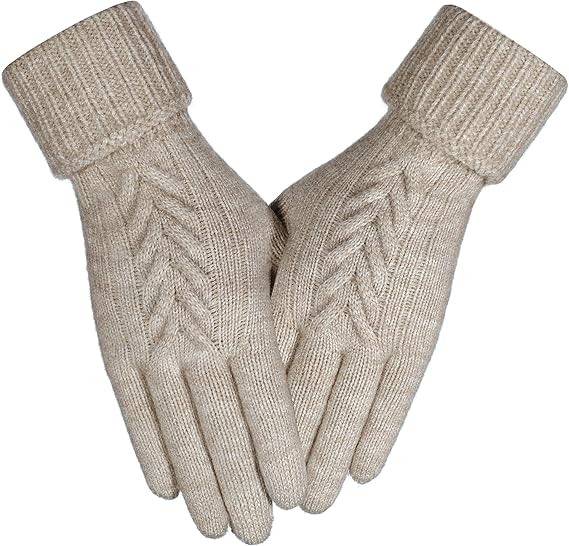 Women Winter Gloves, Touch Screen Texting Gloves, Elastic Soft Warm Knit Lined, One Size